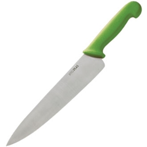 Hygiplas Cooks Knife 10" Green handle for salad and fruit