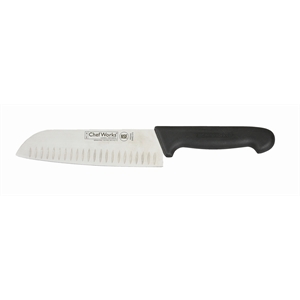 Chef Works Santoku Knife 7" blade. Santoprene handle.