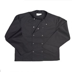 Black Chef Jacket Stud Front
