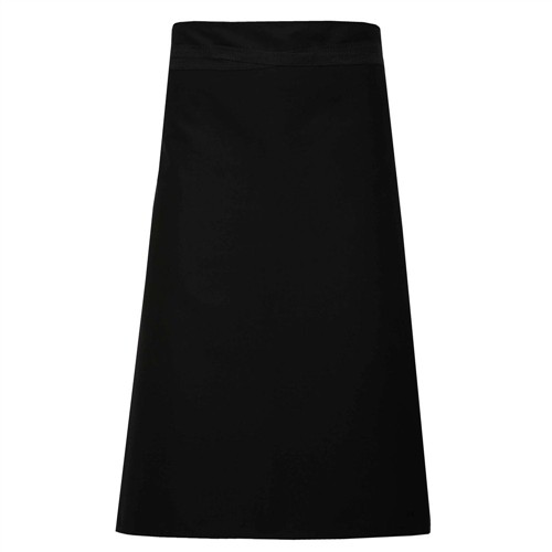 Long waist apron in black