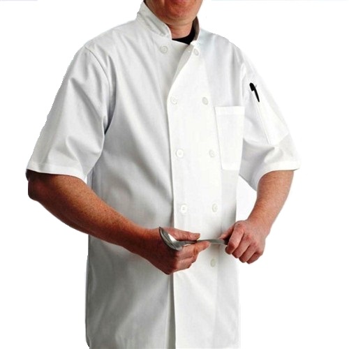 White Chef Jacket with Plastic Buttons