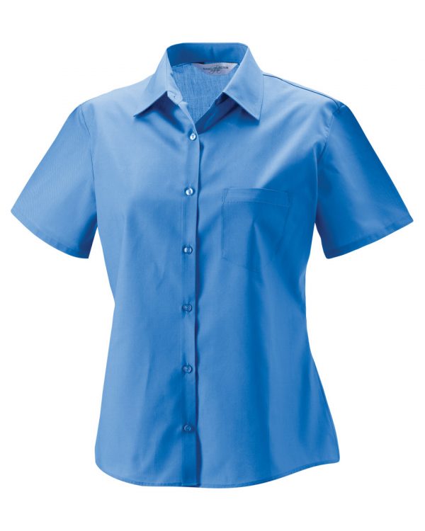Ladies' Short Sleeve Polycotton Easy Care Poplin Shirt