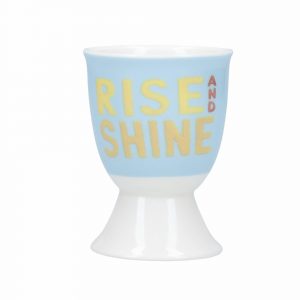 KitchenCraft Porcelain 'Rise & Shine' Egg Cup